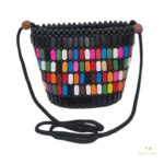African Handmade Women Shoulder Bags with Beads and Zipper Tape - Image 2