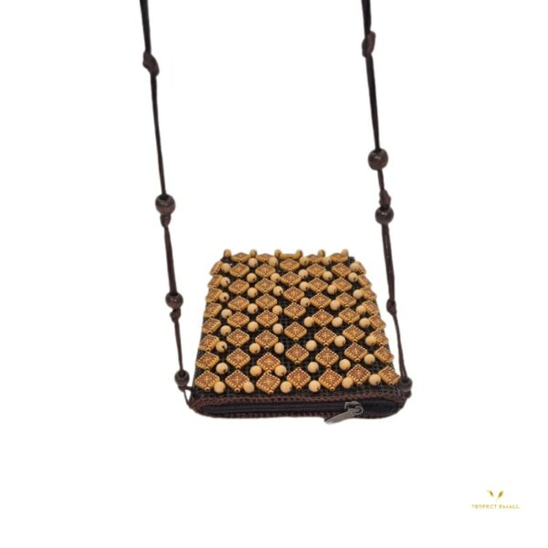 Small Women Tote Bag-Zipper and beads Strap - Image 2