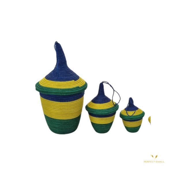 Traditional Grass Peace Basket 4Pcs Set - Image 3