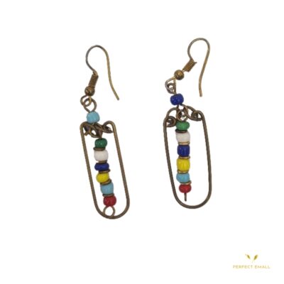 Copper Earrings Gemstone Colored