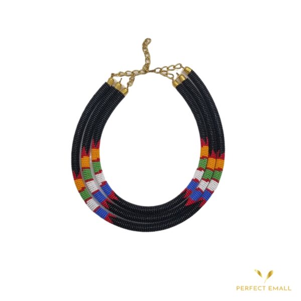 3 in 1 Solid Beaded Chokers Women’s Necklace Black