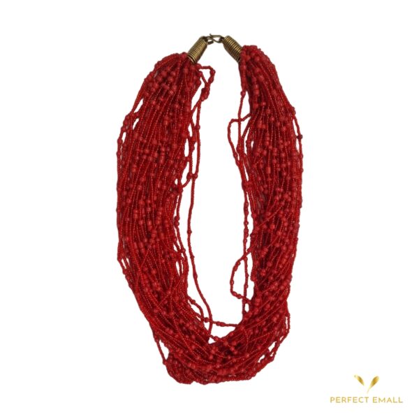 Soft Cuff Beads Necklace for Women Red