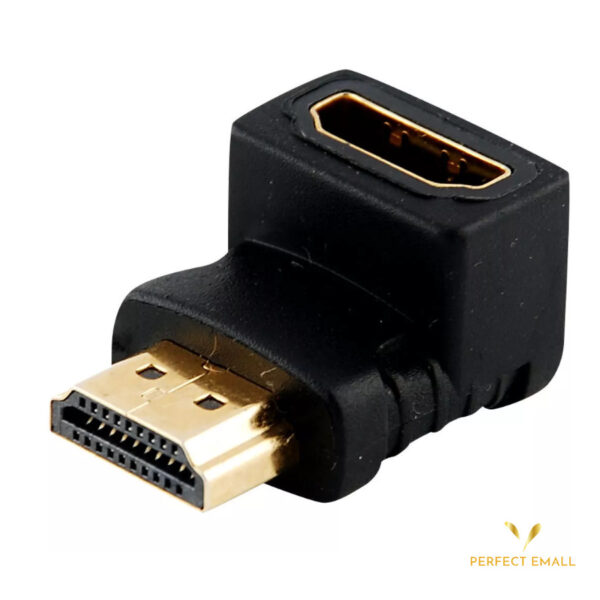 HDMI Male to Female Right Angle Adapter – 90° Connector Extender | Full HD 1080p