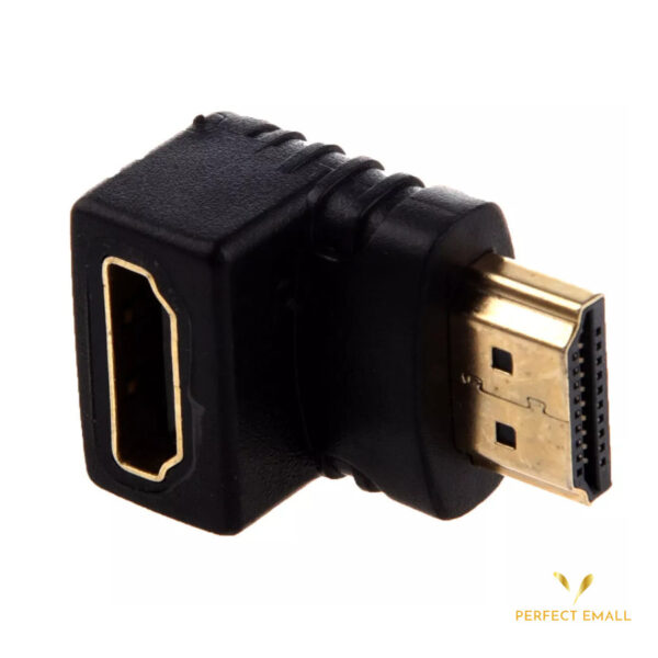 HDMI Male to Female Right Angle Adapter – 90° Connector Extender | Full HD 1080p