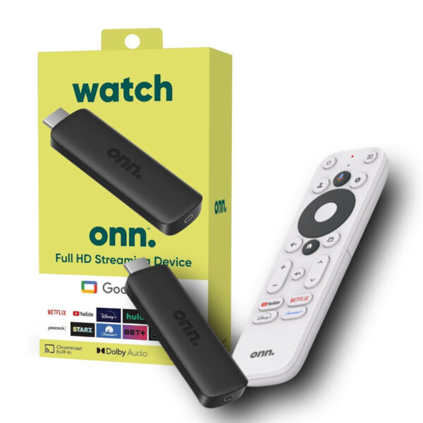 Onn. Full HD Streaming Device with Google TV – Wi-Fi, Voice Remote, HDMI