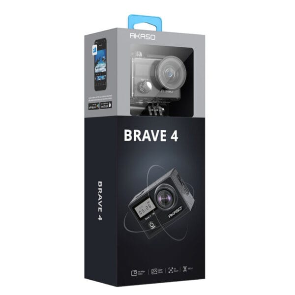 AKASO Brave 4 4K30FPS 20MP WiFi Action Camera with Ultra HD, EIS & Waterproof Case