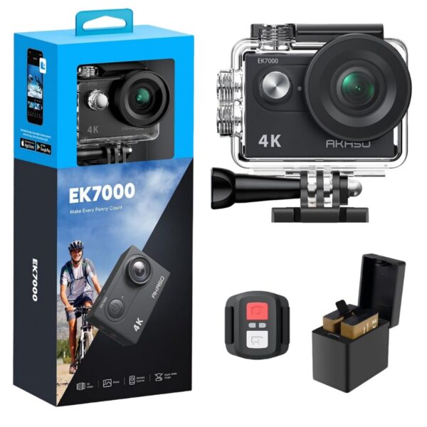 AKASO EK7000 WiFi 4K HD Action Camera (4K 25FPS) – Waterproof Sports Cam with Accessories