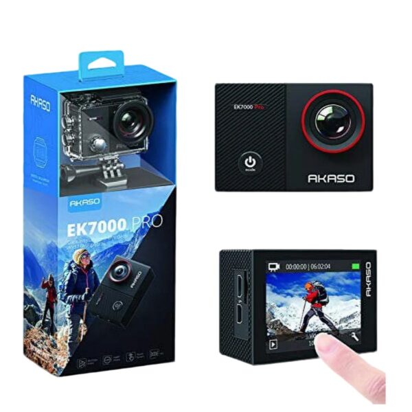 AKASO EK7000 Pro 4K Action Camera with Touch Screen, EIS, Waterproof Case, and Remote Control
