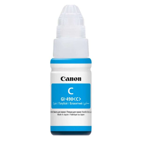 Canon Ink Bottle GI-490 Cyan – High Yield Ink for G-Series Printers