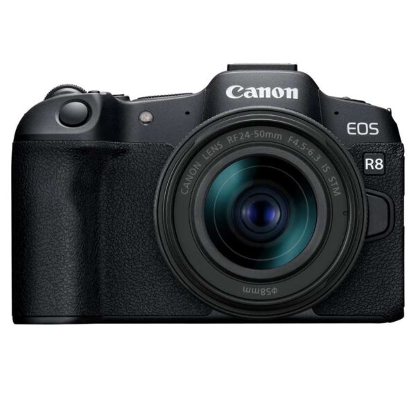 Canon EOS R8 Mirrorless Camera with RF 24–50mm f/4.5–6.3 IS STM Lens – EU26 Kit