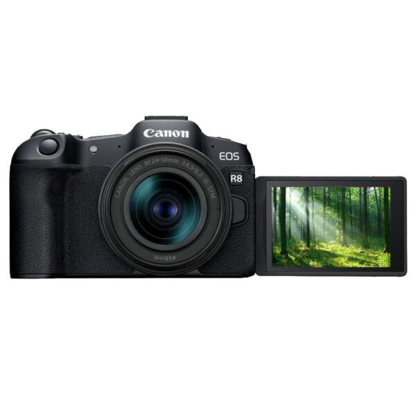 Canon EOS R8 Mirrorless Camera with RF 24–50mm f/4.5–6.3 IS STM Lens – EU26 Kit