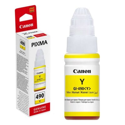 Canon GI-490 Yellow Ink Bottle – Genuine Refill Ink for G-Series Printers