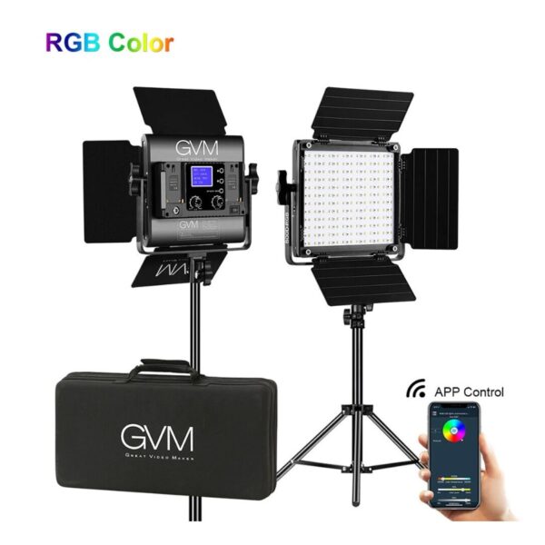 GVM-800D-II LED Video Light 2-light LED panel kit