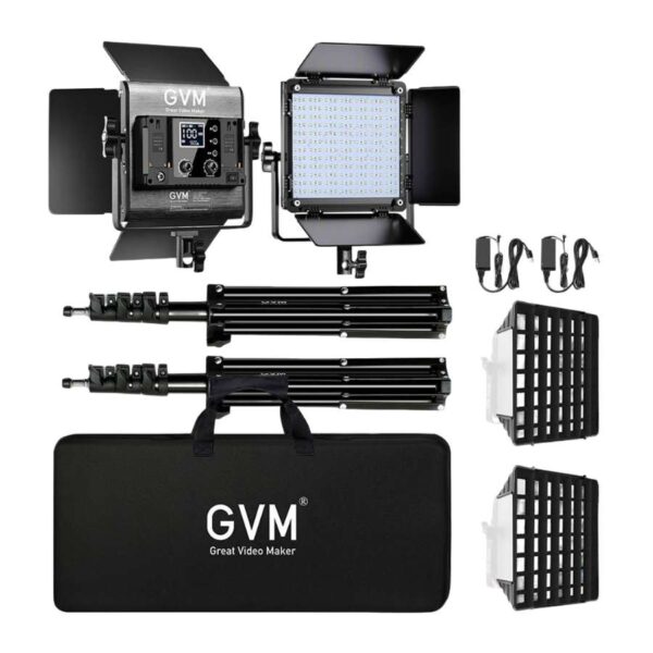 GVM-800D-II LED Video Light 2-light LED panel kit