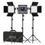 GVM-800D-II-3L-Kit LED Video Lighting Kit – 3-Light Bi-Color Panel Set with Stands and Carry Bag