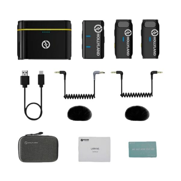 Hollyland LARK M1 DUO Wireless Lavalier Microphone System (2 Transmitters + 1 Receiver)