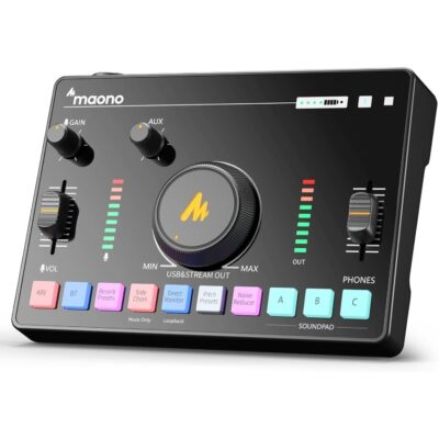 Maono AMC2 Neo Audio Interface with Loopback & 48V Phantom Power