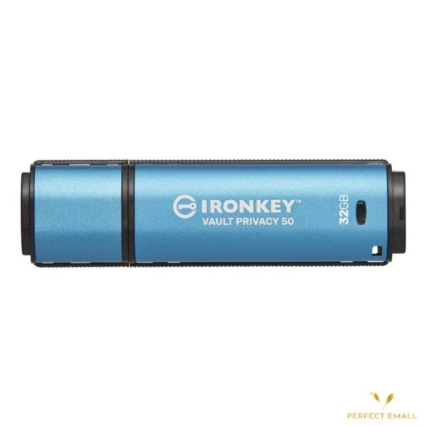 Kingston IronKey Vault Privacy 50 32GB | Encrypted USB 3.2 Flash Drive | USB-A | Blue