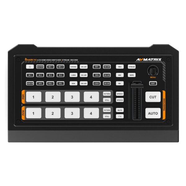 AVMATRIX Shark H4 | 4-Channel HDMI Switcher & Recorder | 1080p60 Multiview & Streaming