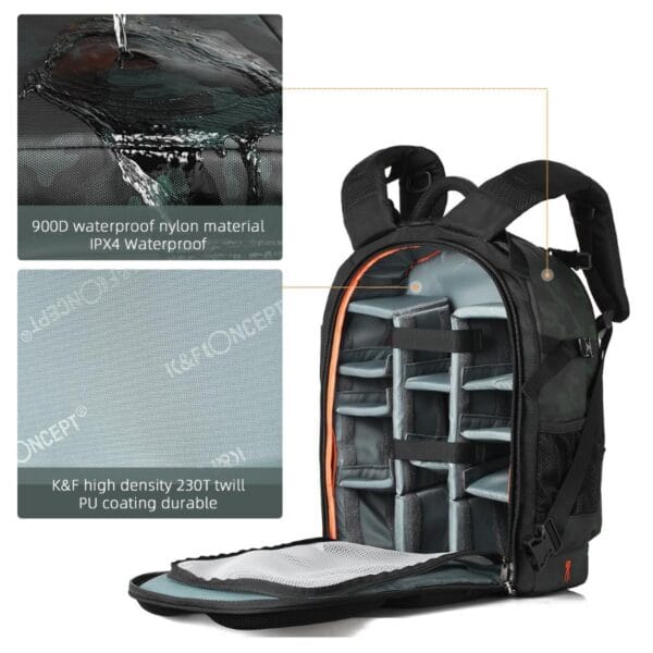 K&F Concept KF13.119 Camera Bag | Waterproof DSLR & Mirrorless Shoulder Bag | Compact Photography Gear Case